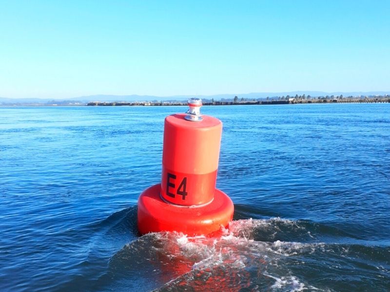 One of the thirty new buoys in a navigational channel in Aveiro