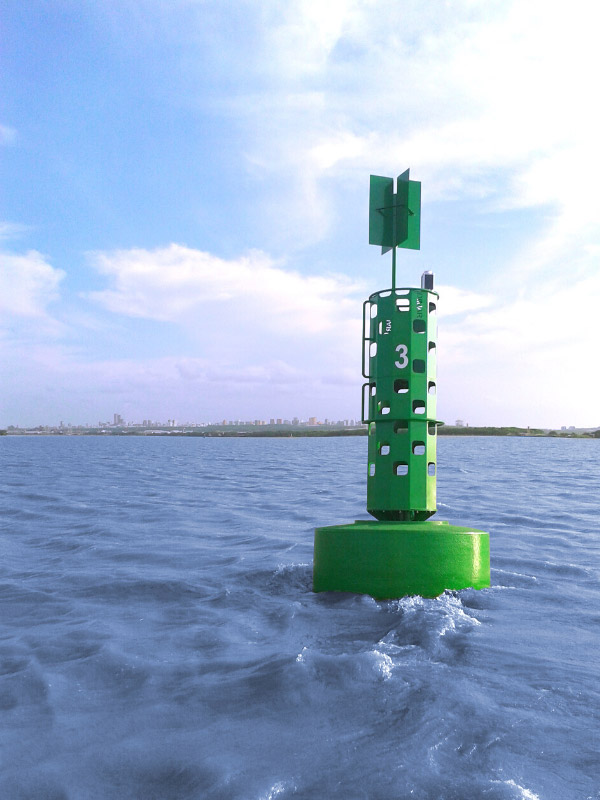 Twenty eight buoys for the Magdalena river and eight shore based beacons. Included in this project were four buoys for the neighboring Santa Marta Port.