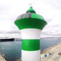 Cupola for lighthouse in the entrance of Port of Barcelona
