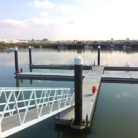 Lindley builds a floating dock to dock the fleet of the GNR Fiscal Brigade in the Eastern Algarve